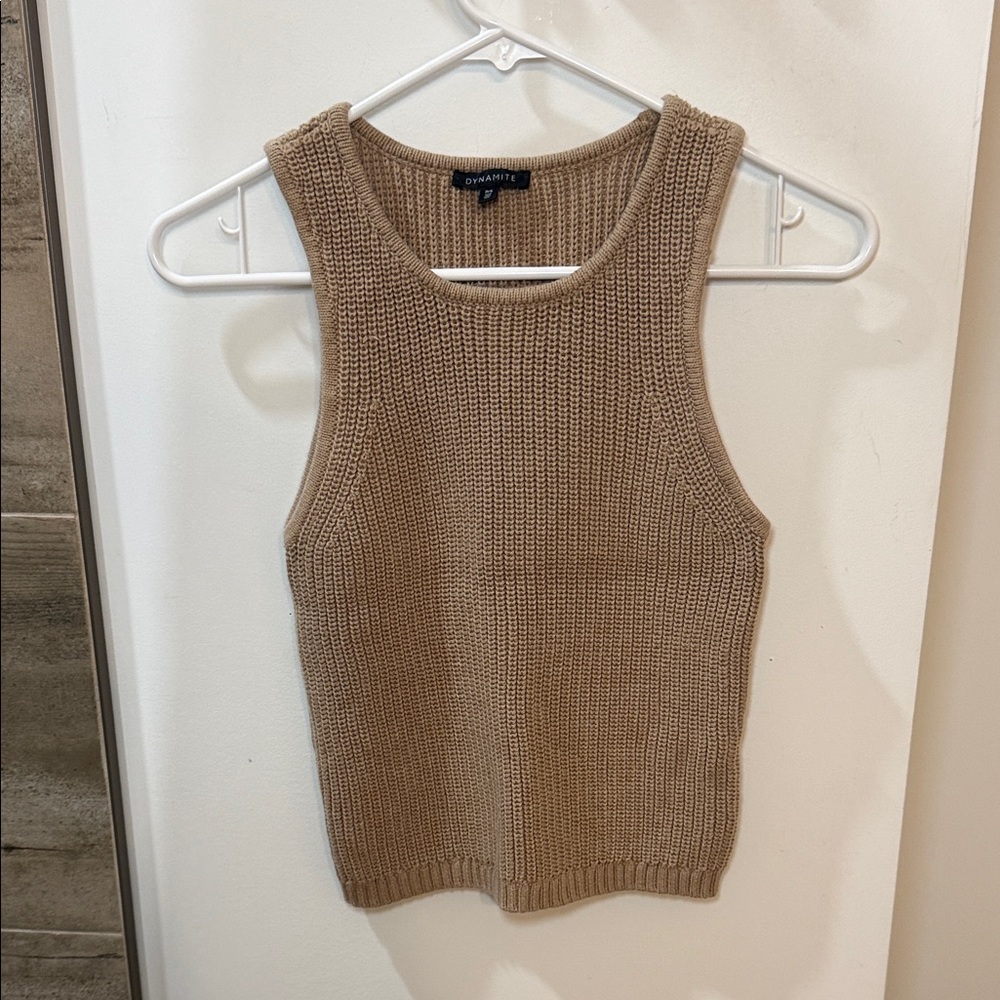 Dynamite Beige Knit Tank Top